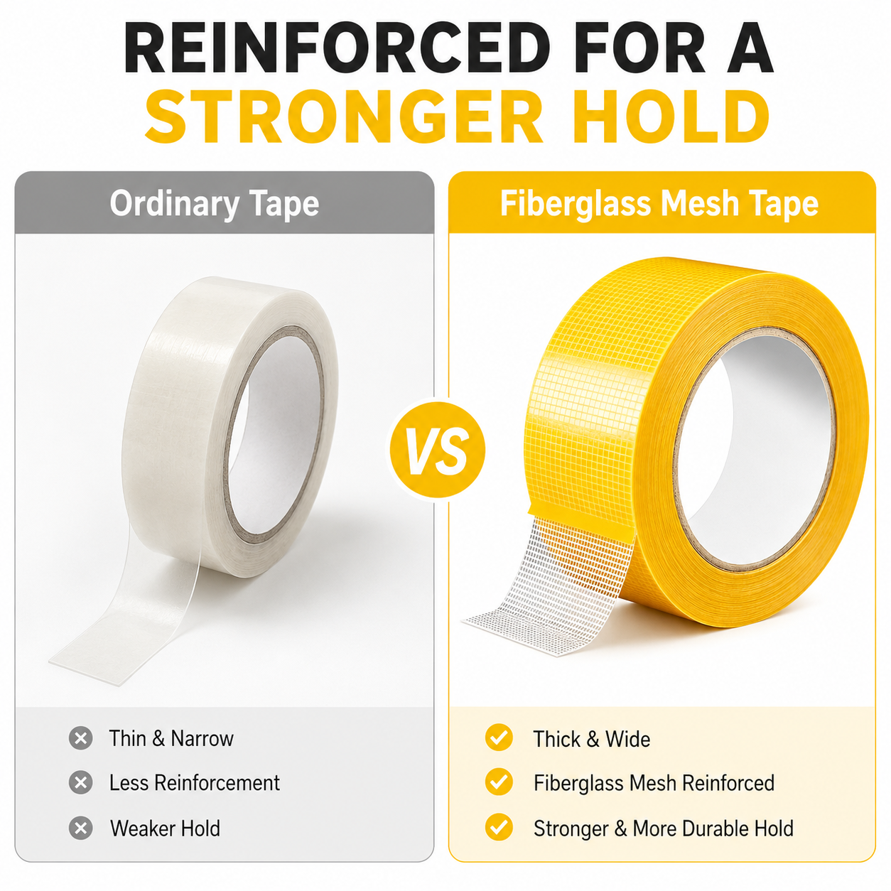 Heavy Duty Fiberglass Mesh Double Sided Tape for Rugs, Carpet & DIY Projects