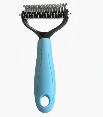Dual-Sided Pet Grooming Rake for Dogs & Cats