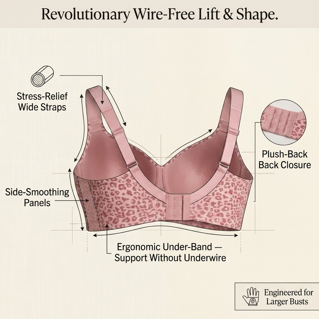 Wireless Leopard Comfort Bra – Soft Lift, Full Coverage & All-Day Support