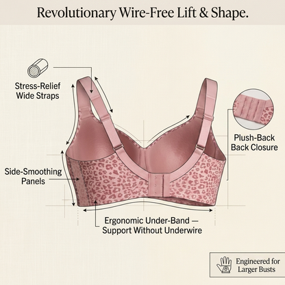 Wireless Leopard Comfort Bra – Soft Lift, Full Coverage & All-Day Support