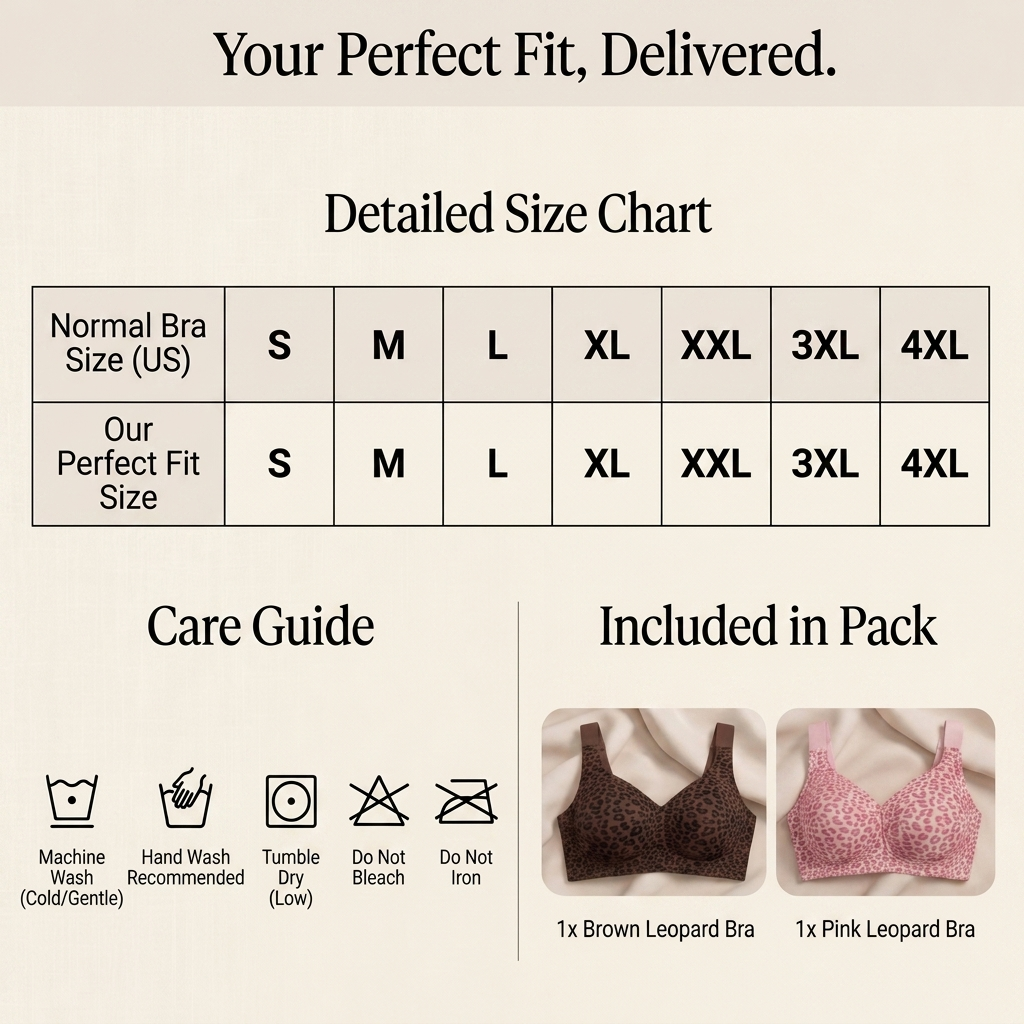 Wireless Leopard Comfort Bra – Soft Lift, Full Coverage & All-Day Support