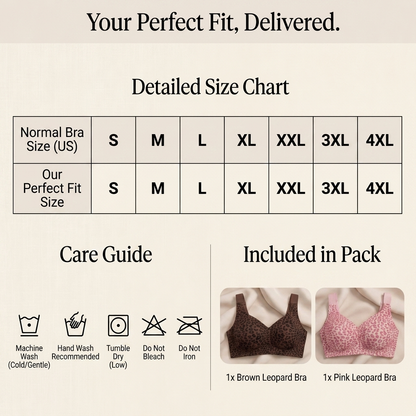 Wireless Leopard Comfort Bra – Soft Lift, Full Coverage & All-Day Support