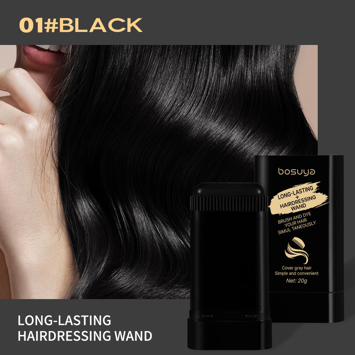 🔥Hot Sale 30% Off🎁Disposable Hair dye comb,Covers Gray Hair,Easy to Color, Portable for Quick Touch - Ups,  Resists Fading and Clumping