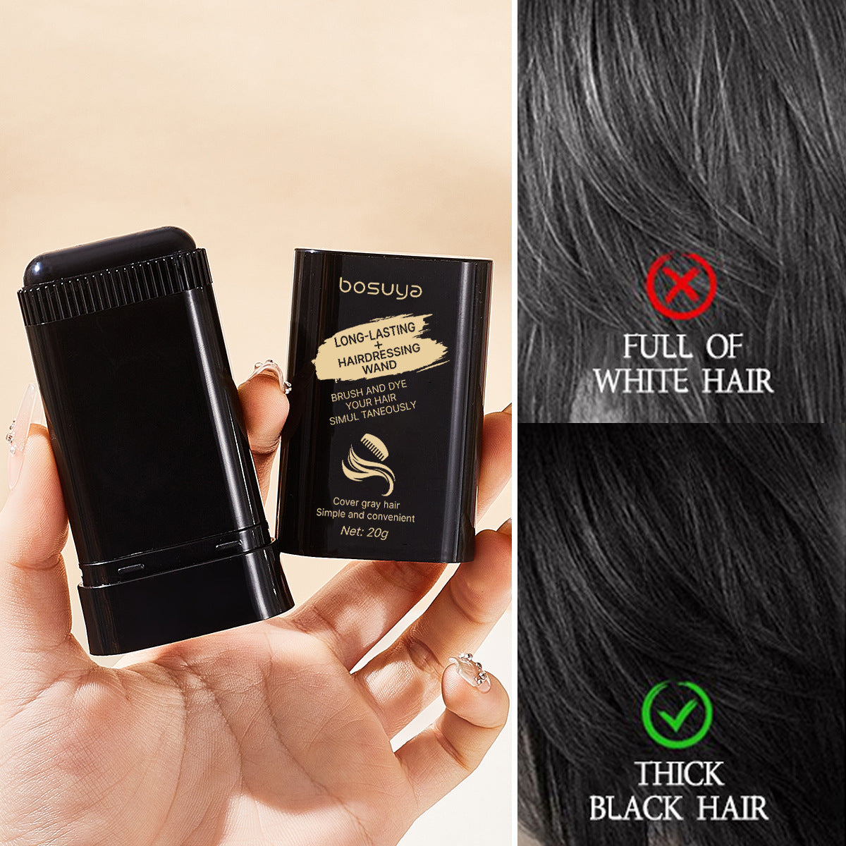 🔥Hot Sale 30% Off🎁Disposable Hair dye comb,Covers Gray Hair,Easy to Color, Portable for Quick Touch - Ups,  Resists Fading and Clumping