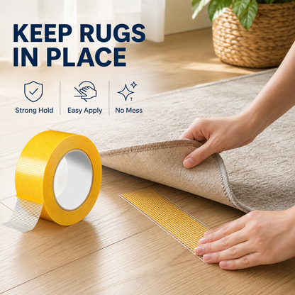 Heavy Duty Fiberglass Mesh Double Sided Tape for Rugs, Carpet & DIY Projects